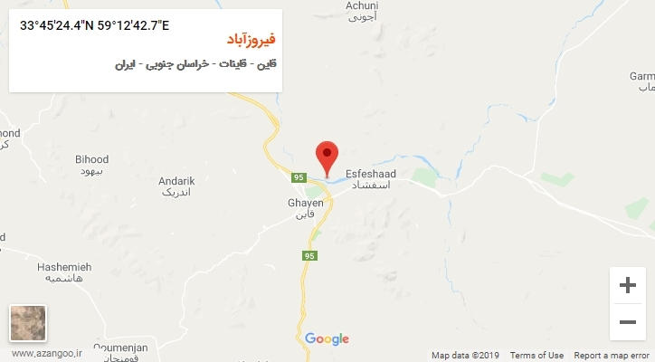 روستای فیروزآباد بر روی نقشه