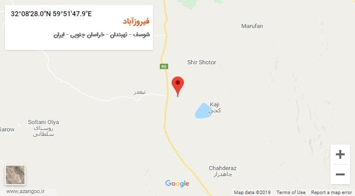 روستای فیروزآباد بر روی نقشه
