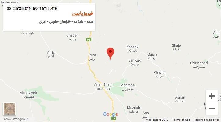 روستای فیروزپایین بر روی نقشه