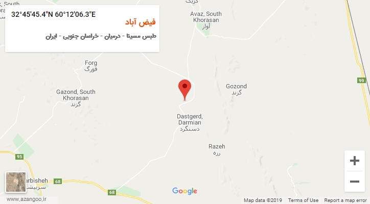 روستای فیض آباد بر روی نقشه