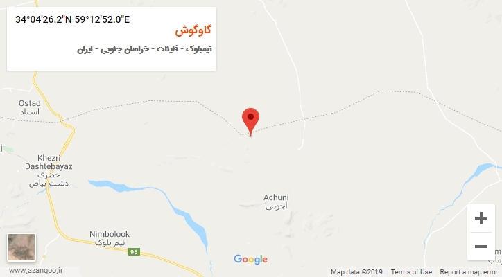 روستای گاوگوش بر روی نقشه