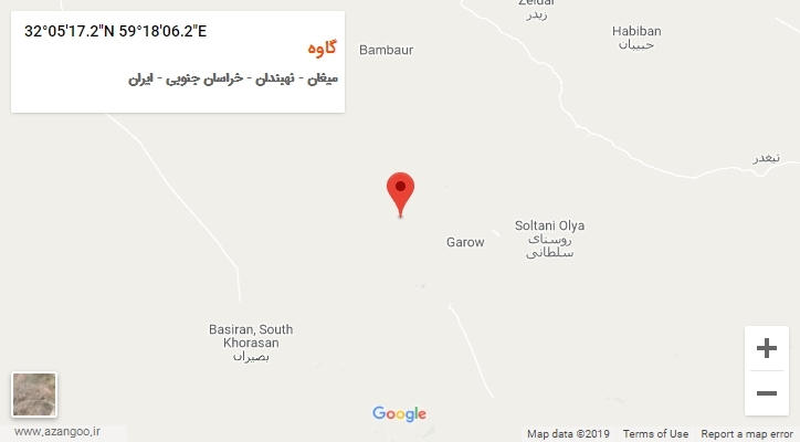 روستای گاوه بر روی نقشه