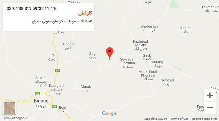 روستای گاوکش بر روی نقشه