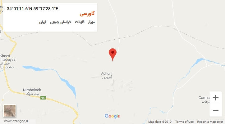 روستای گاورسی بر روی نقشه