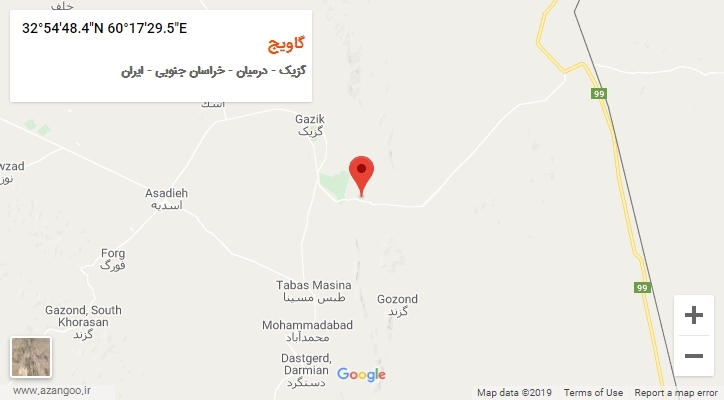 روستای گاویج بر روی نقشه