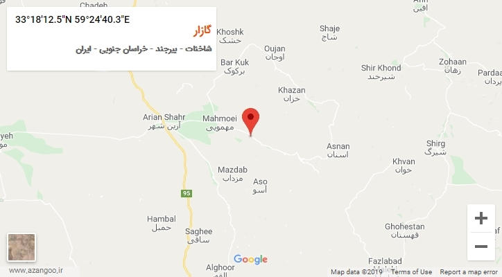 روستای گازار بر روی نقشه