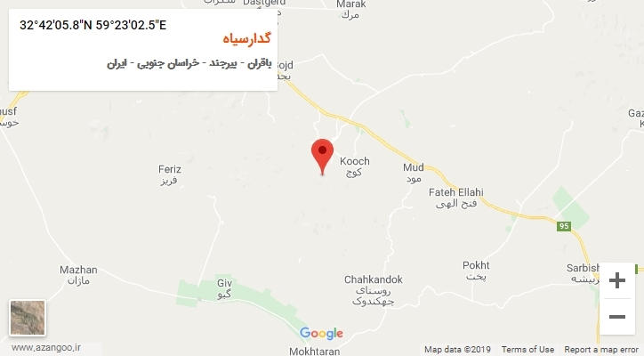 روستای گدارسیاه بر روی نقشه