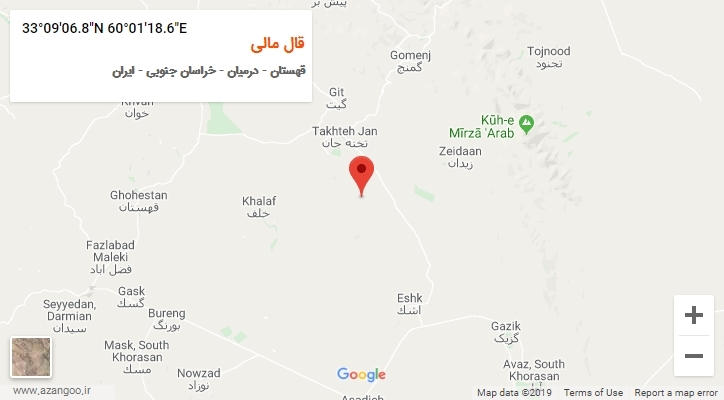 روستای قال مالی بر روی نقشه