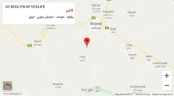 روستای قاشو بر روی نقشه
