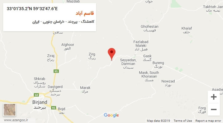 روستای قاسم آباد بر روی نقشه