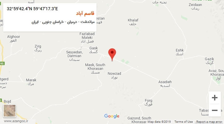 روستای قاسم آباد بر روی نقشه
