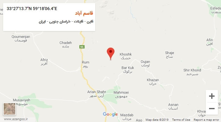 روستای قاسم آباد بر روی نقشه