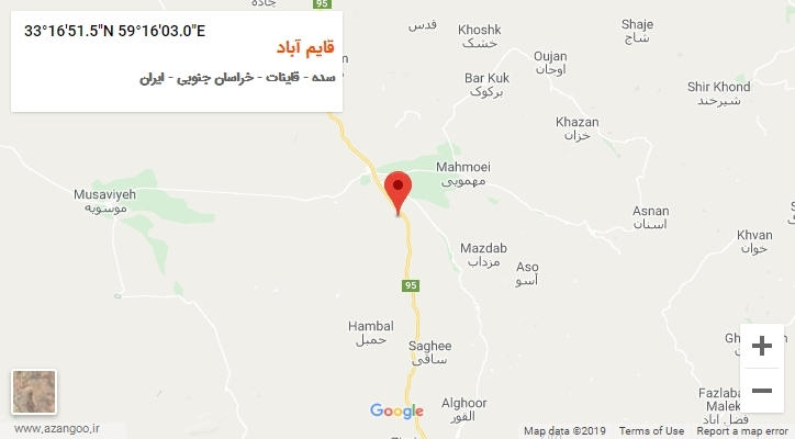 روستای قایم آباد بر روی نقشه