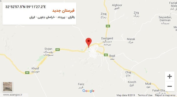 روستای قبرستان جدید بر روی نقشه