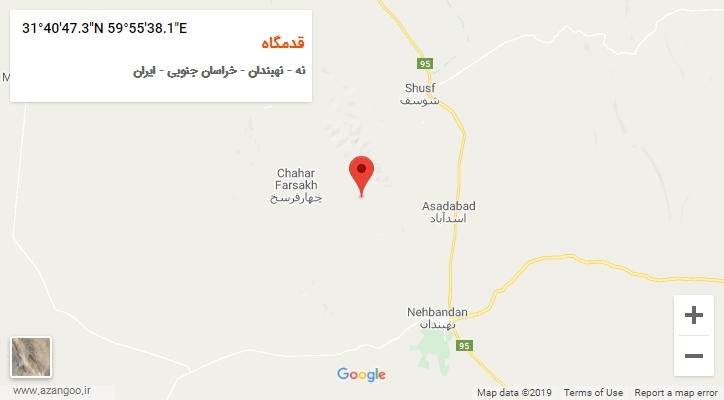روستای قدمگاه بر روی نقشه