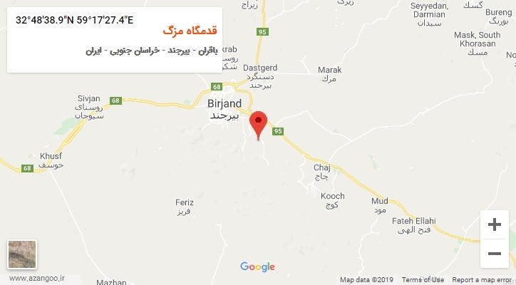 روستای قدمگاه مزگ بر روی نقشه