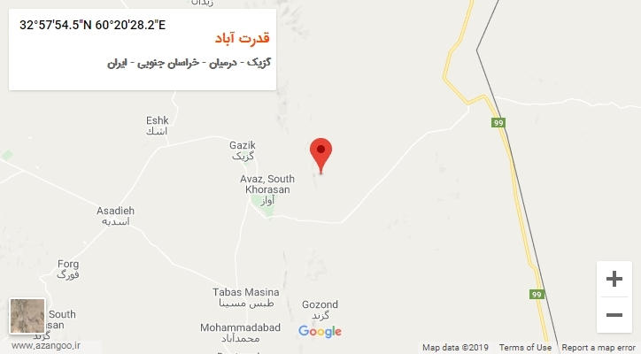 روستای قدرت آباد بر روی نقشه