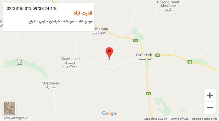 روستای قدرت آباد بر روی نقشه