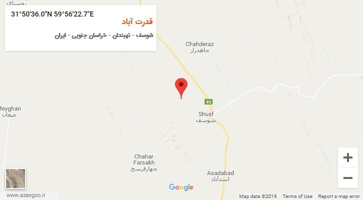 روستای قدرت آباد بر روی نقشه