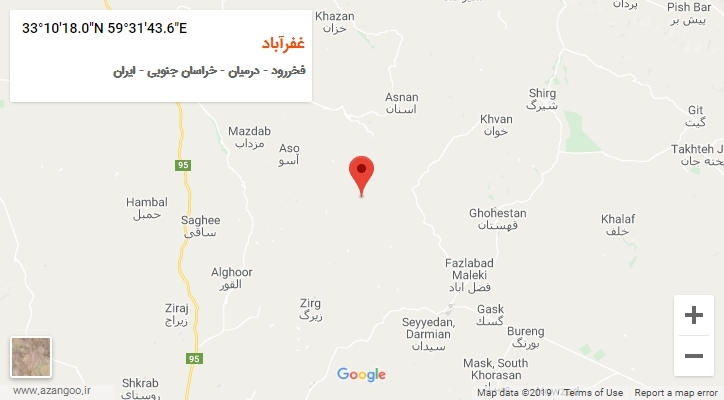 روستای غفرآباد بر روی نقشه