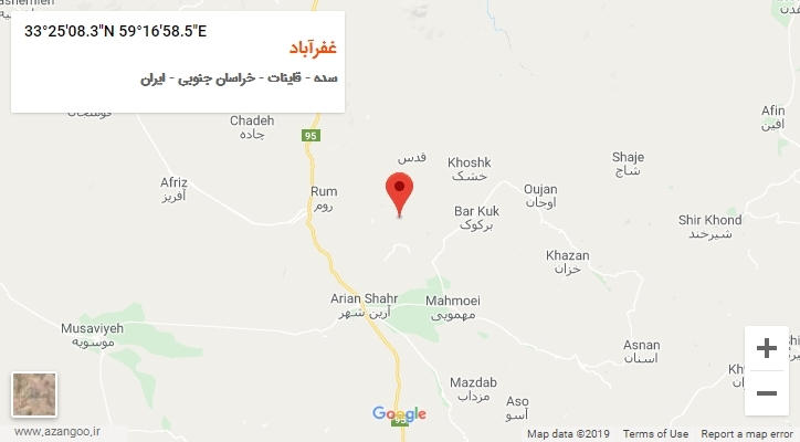 روستای غفرآباد بر روی نقشه