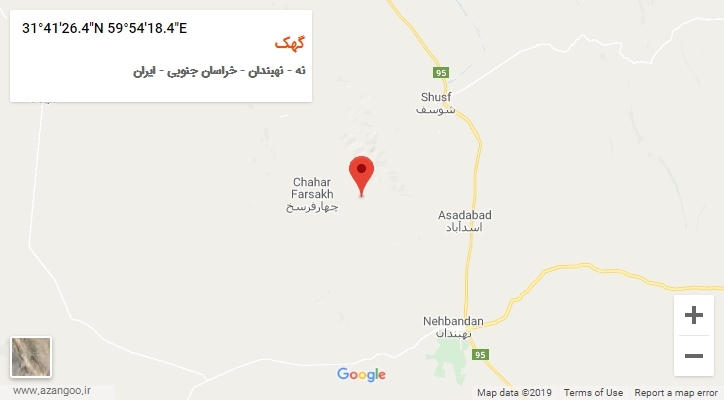 روستای گهک بر روی نقشه