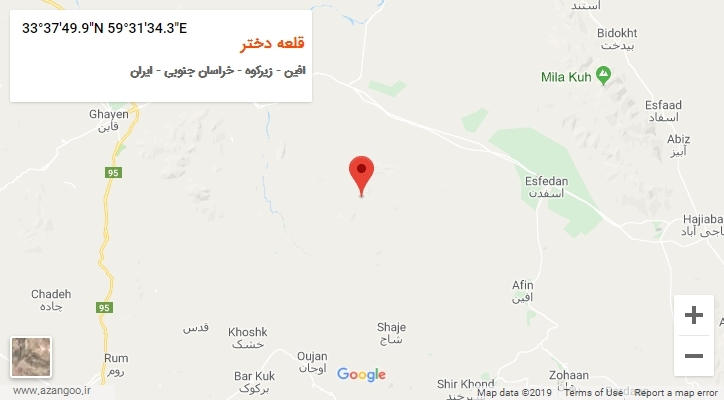 روستای قلعه دختر بر روی نقشه