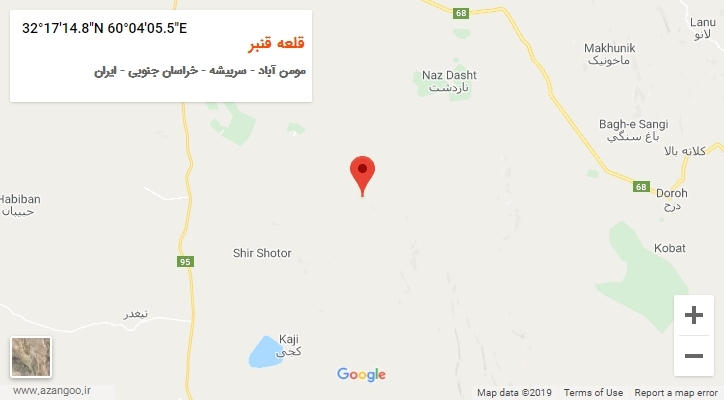 روستای قلعه قنبر بر روی نقشه