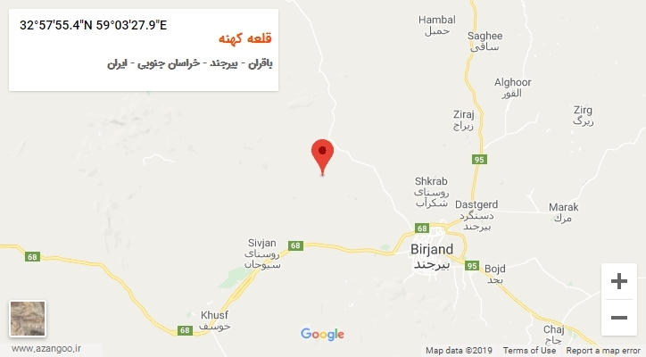 روستای قلعه کهنه بر روی نقشه