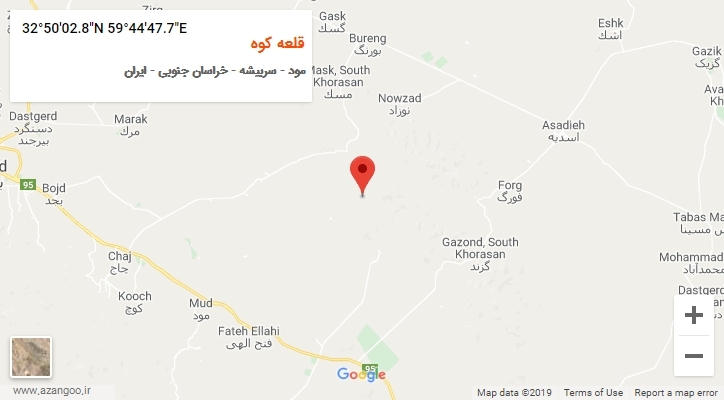روستای قلعه کوه بر روی نقشه