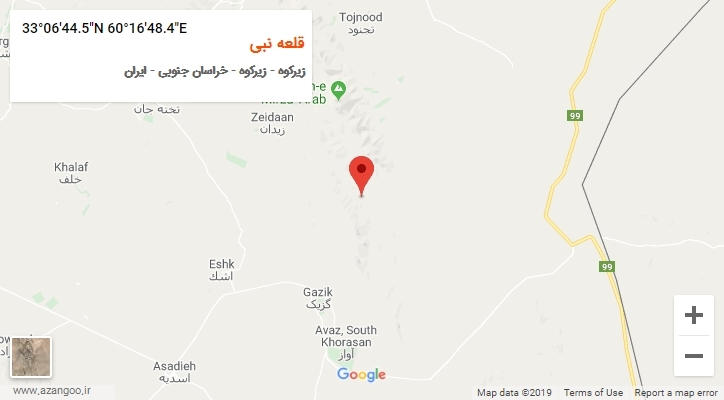 روستای قلعه نبی بر روی نقشه
