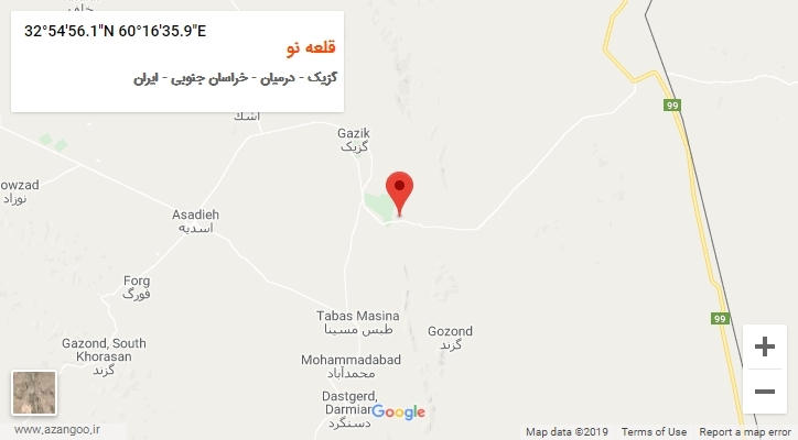روستای قلعه نو بر روی نقشه
