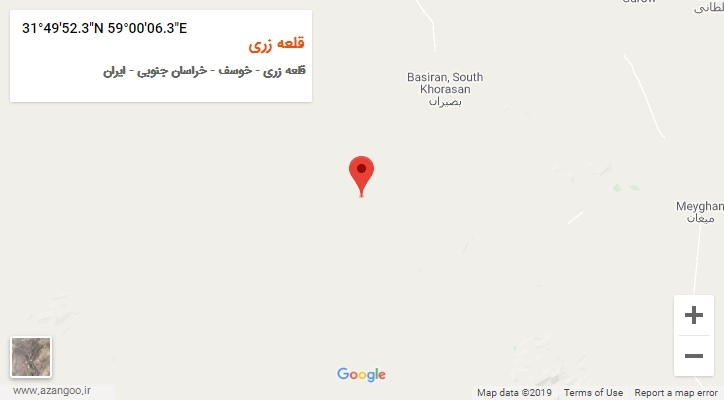 روستای قلعه زری بر روی نقشه