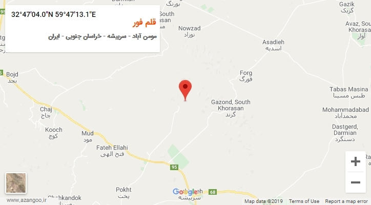 روستای قلم فور بر روی نقشه
