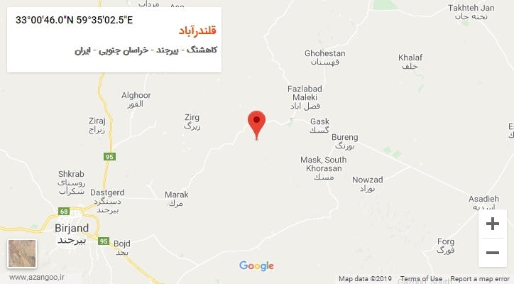 روستای قلندرآباد بر روی نقشه