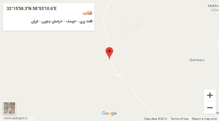 روستای قنات بر روی نقشه
