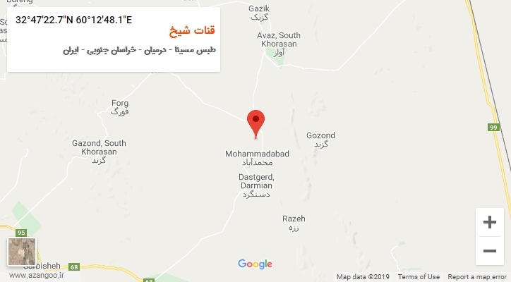 روستای قنات شیخ بر روی نقشه