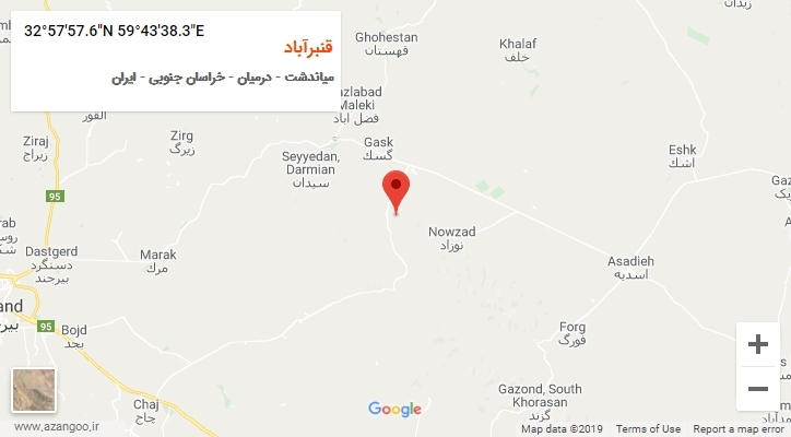 روستای قنبرآباد بر روی نقشه
