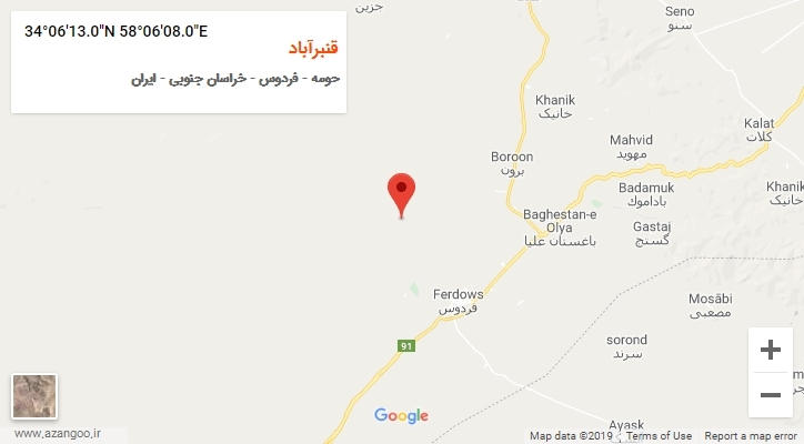 روستای قنبرآباد بر روی نقشه