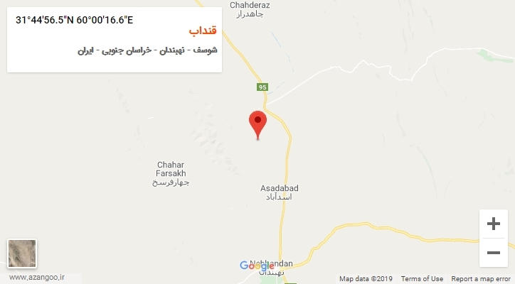 روستای قنداب بر روی نقشه