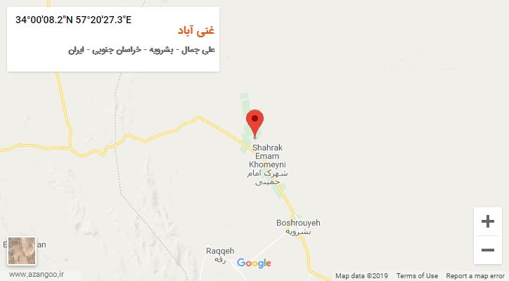 روستای غنی آباد بر روی نقشه