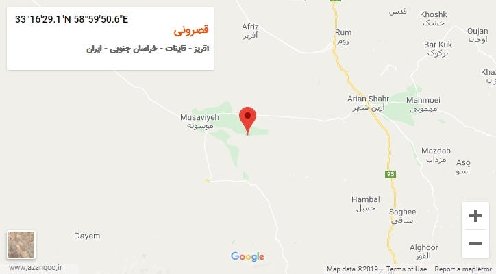 روستای قصرونی بر روی نقشه