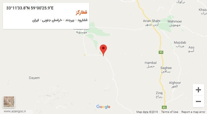 روستای قطارگز بر روی نقشه