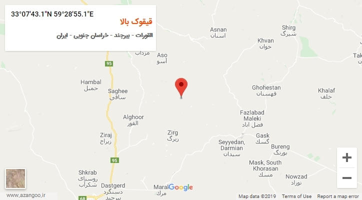 روستای قیقوک بالا بر روی نقشه