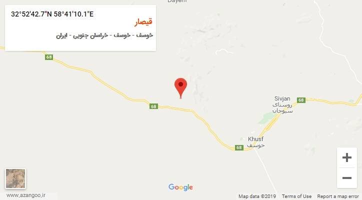 روستای قیصار بر روی نقشه