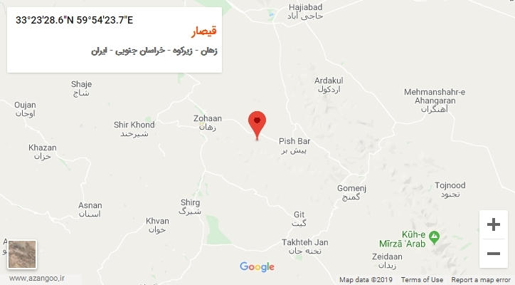 روستای قیصار بر روی نقشه