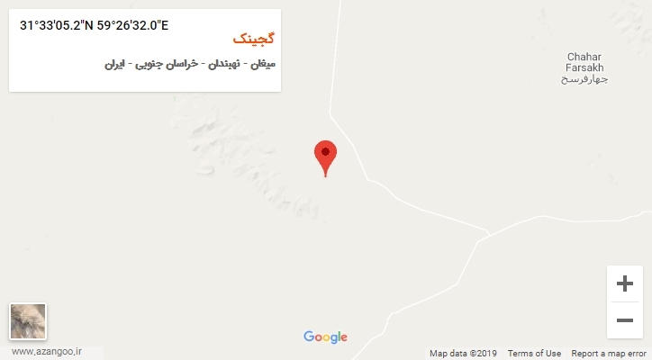 روستای گجینک بر روی نقشه