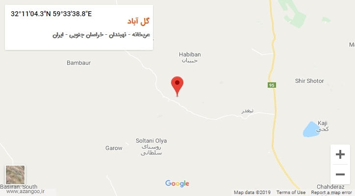 روستای گل آباد بر روی نقشه