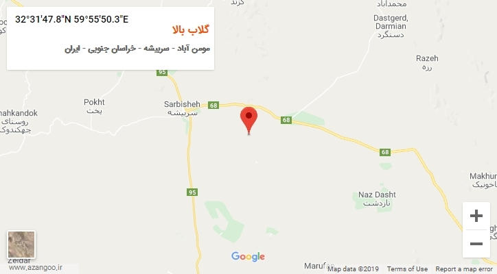روستای گلاب بالا بر روی نقشه