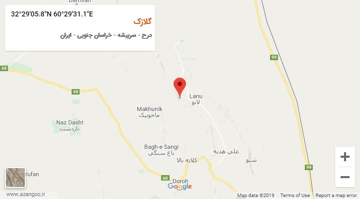 روستای گلازک بر روی نقشه